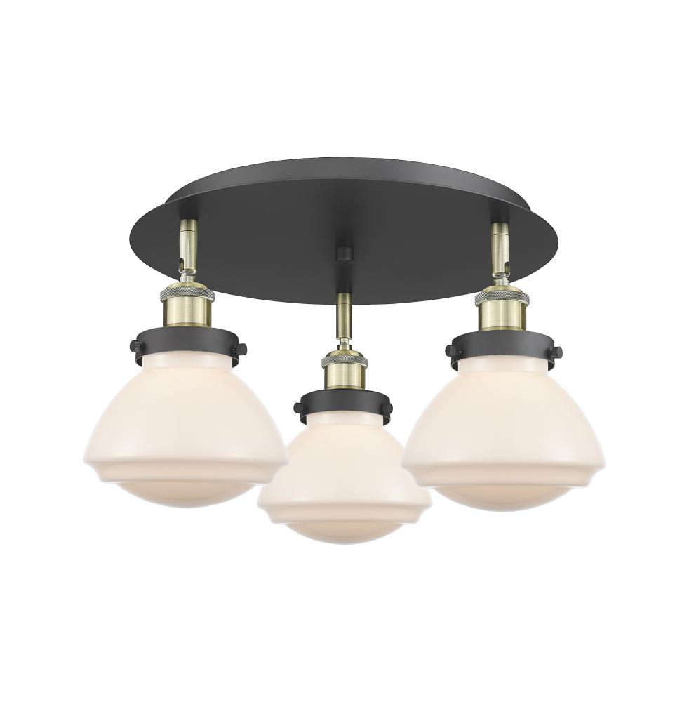 Olean - 3 Light - 19 inch - Black Antique Brass - Semi-Flush Mount