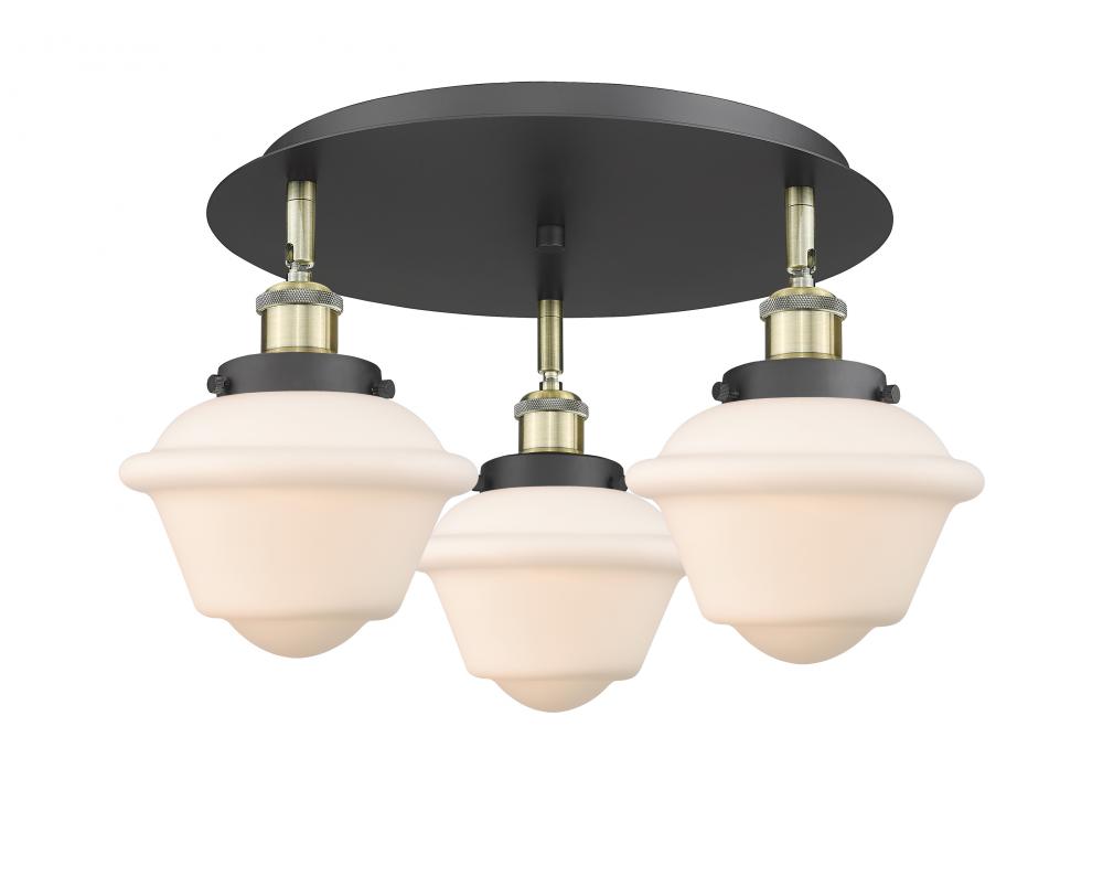Oxford - 3 Light - 19 inch - Black Antique Brass - Semi-Flush Mount