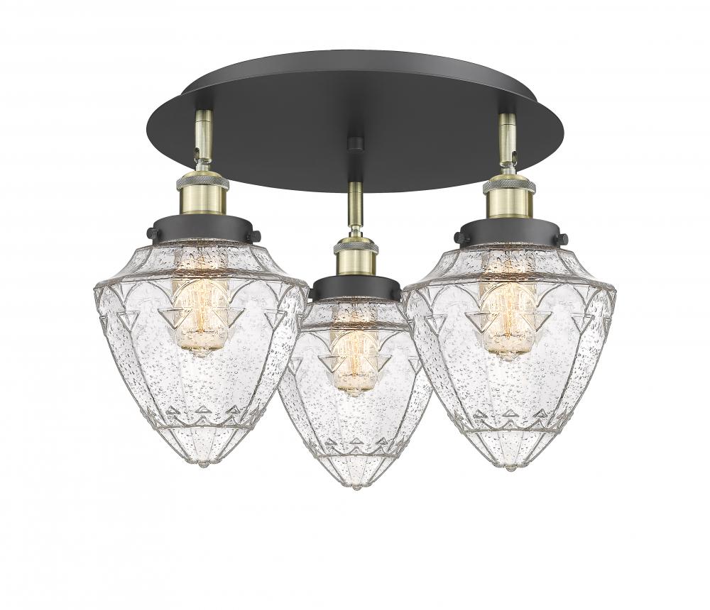 Bullet - 3 Light - 18 inch - Black Antique Brass - Semi-Flush Mount