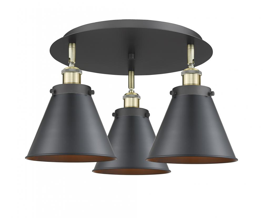 Appalachian - 3 Light - 20 inch - Black Antique Brass - Semi-Flush Mount