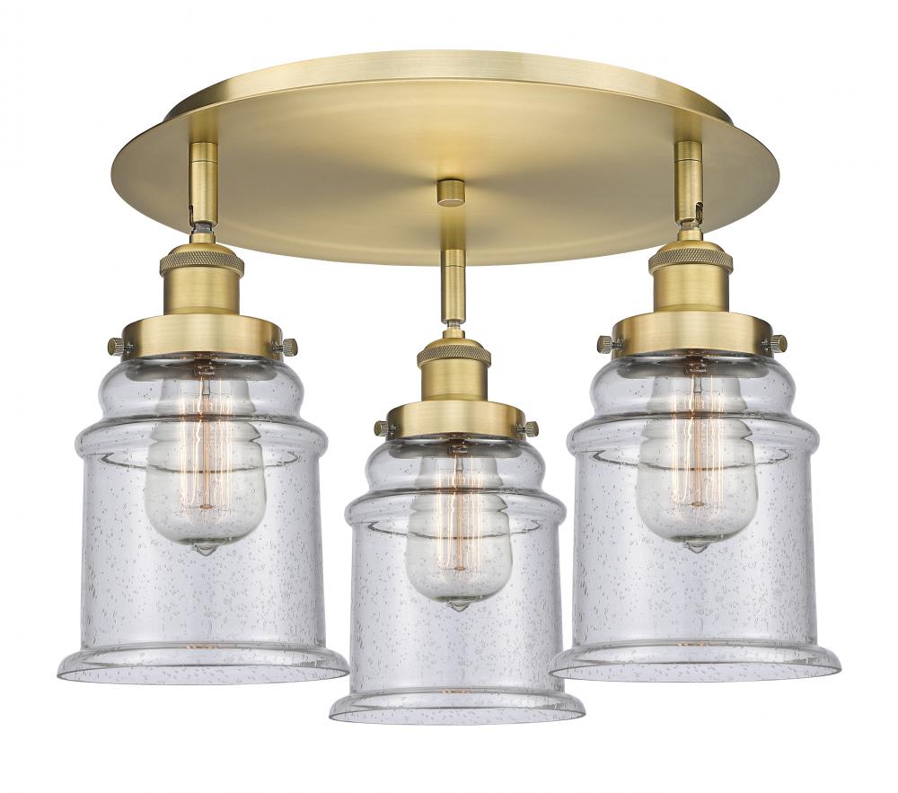 Whitney - 3 Light - 18 inch - Brushed Brass - Semi-Flush Mount