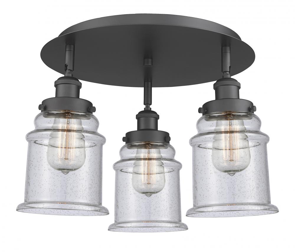 Whitney - 3 Light - 18 inch - Matte Black - Semi-Flush Mount