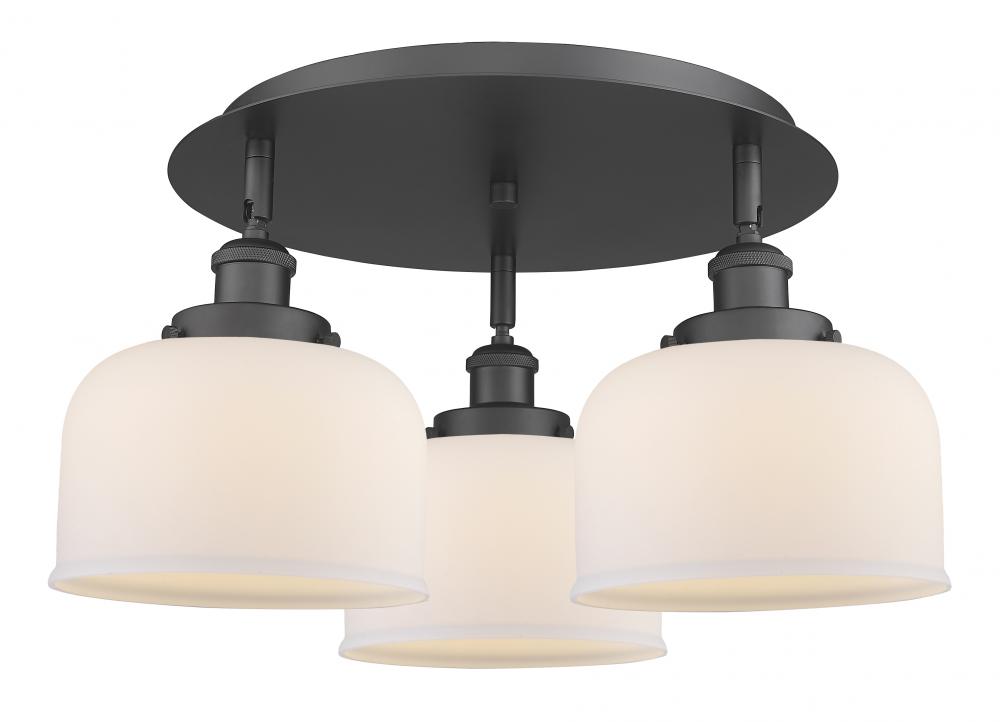 Cone - 3 Light - 20 inch - Matte Black - Semi-Flush Mount