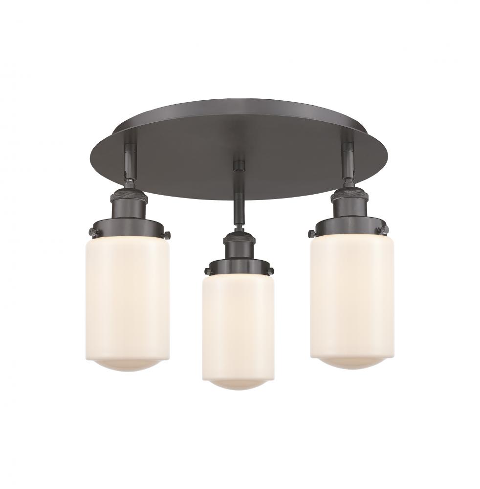 Dover - 3 Light - 16 inch - Oil Rubbed Bronze - Semi-Flush Mount