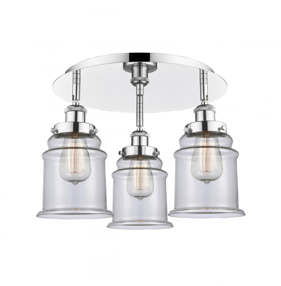 Canton - 3 Light - 18 inch - Polished Chrome - Semi-Flush Mount