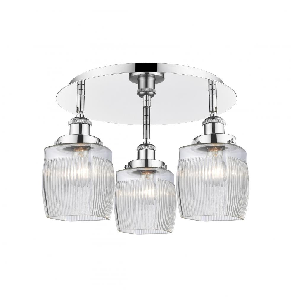 Colton - 3 Light - 17 inch - Polished Chrome - Semi-Flush Mount