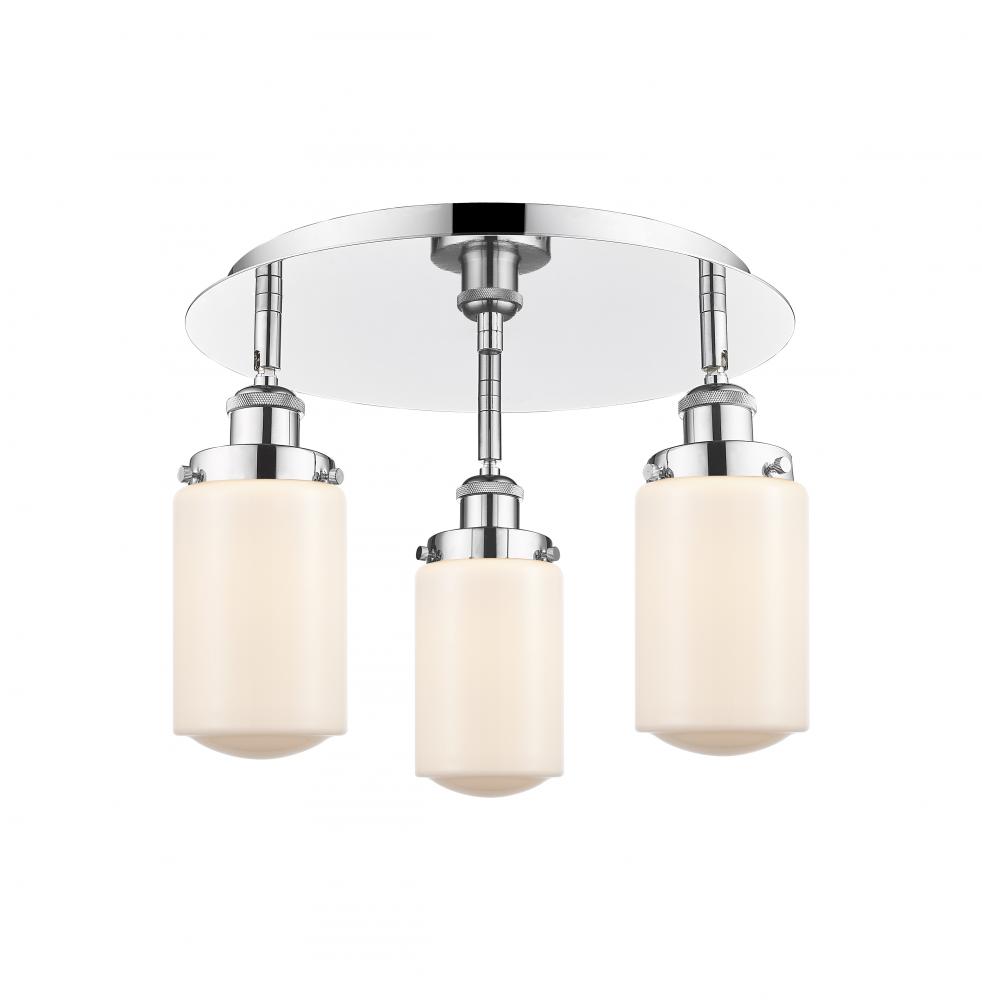 Dover - 3 Light - 16 inch - Polished Chrome - Semi-Flush Mount