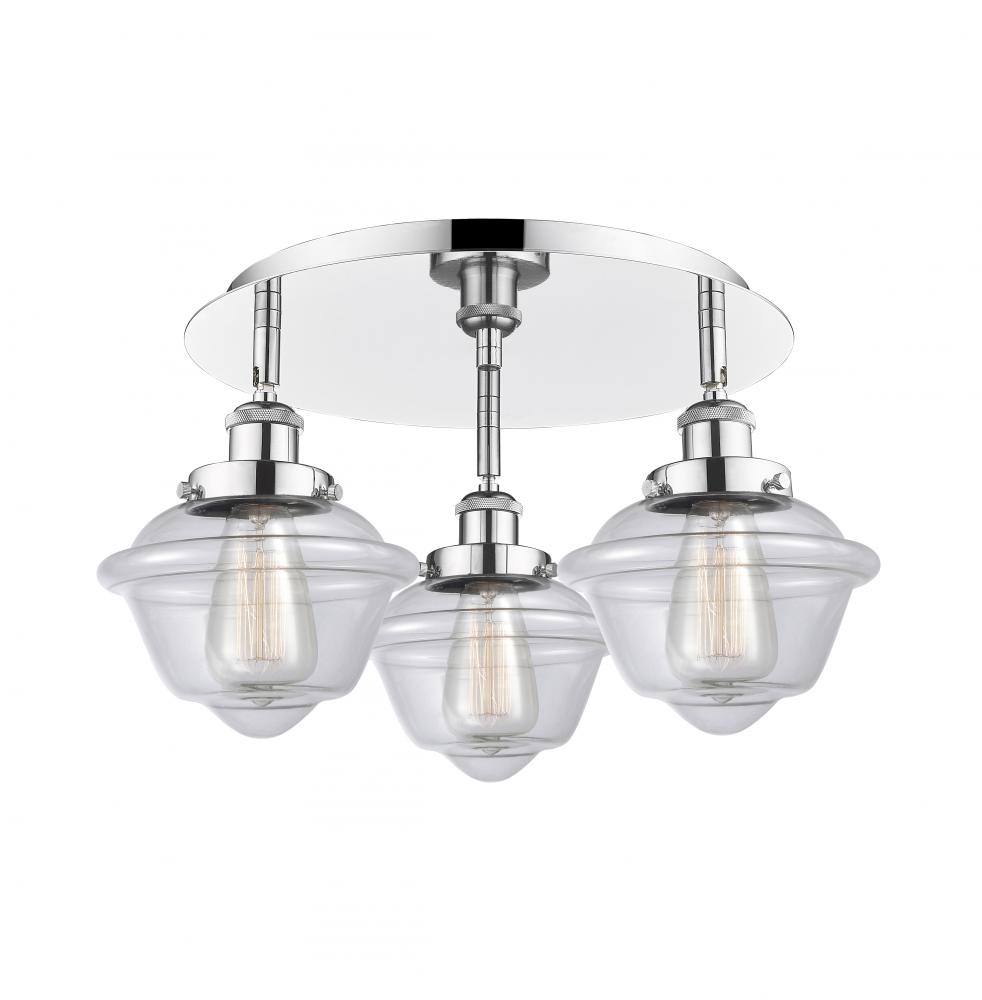 Oxford - 3 Light - 19 inch - Polished Chrome - Semi-Flush Mount