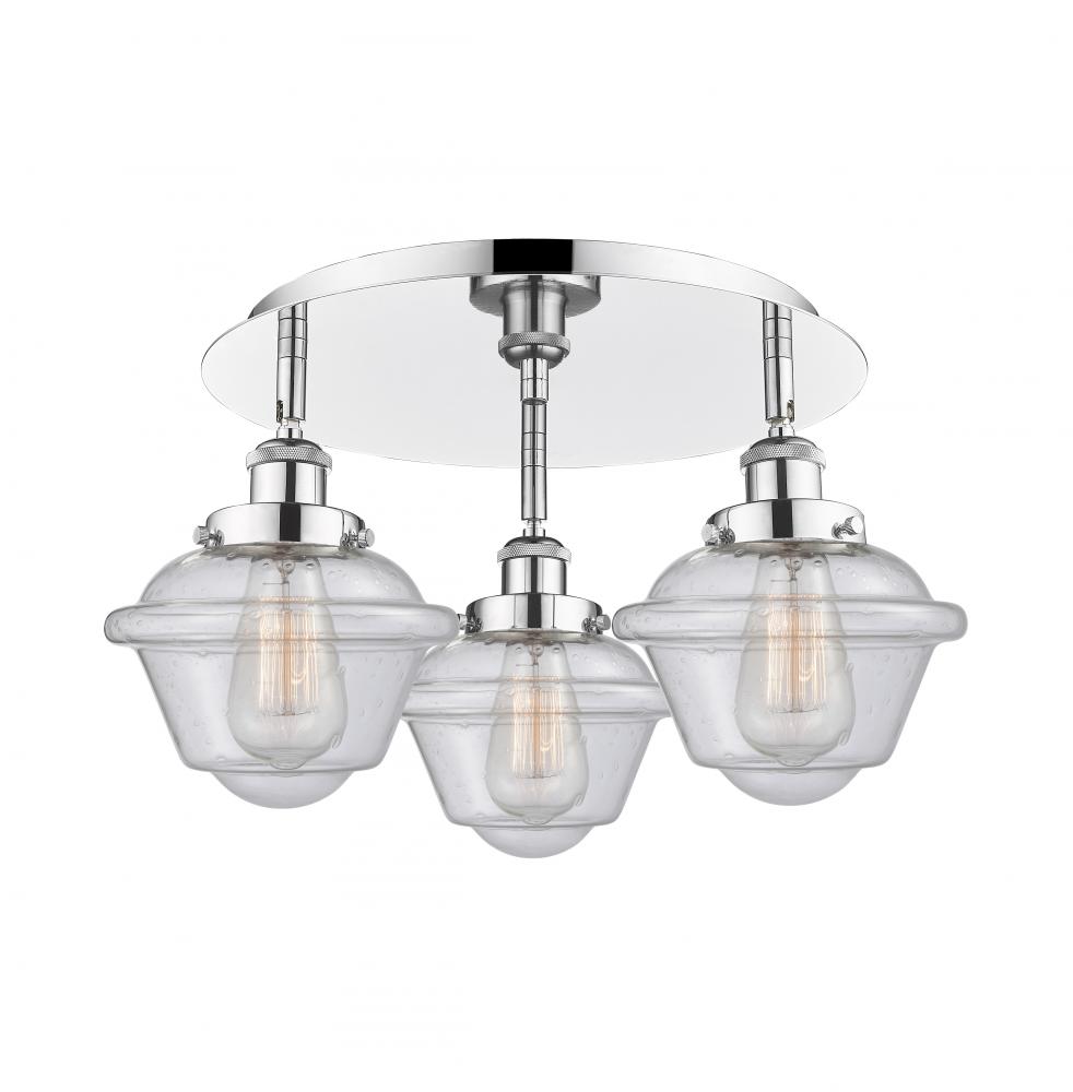 Oxford - 3 Light - 19 inch - Polished Chrome - Semi-Flush Mount