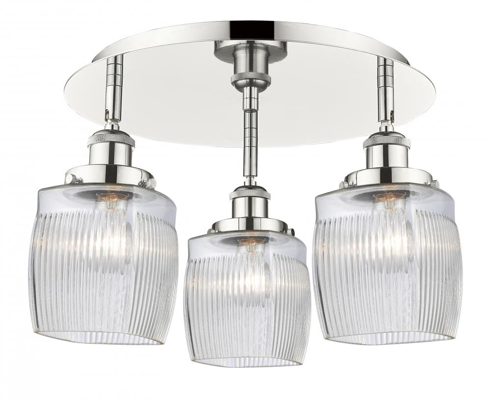 Colton - 3 Light - 17 inch - Polished Nickel - Semi-Flush Mount