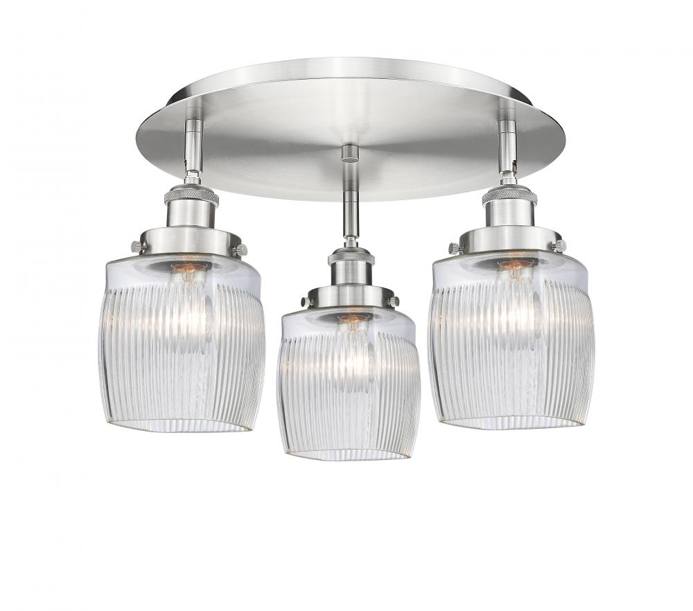 Colton - 3 Light - 17 inch - Satin Nickel - Semi-Flush Mount