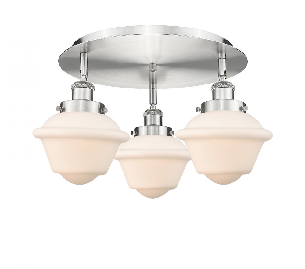 Oxford - 3 Light - 19 inch - Satin Nickel - Semi-Flush Mount