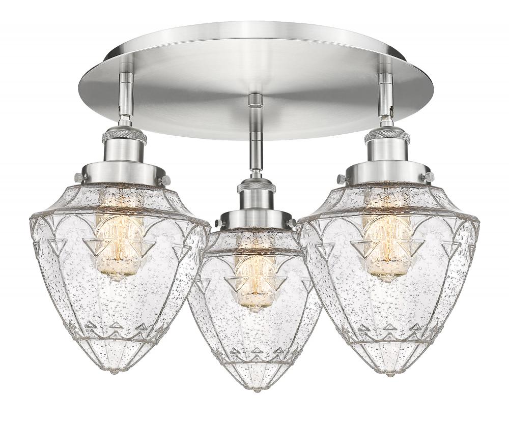 Bullet - 3 Light - 18 inch - Satin Nickel - Semi-Flush Mount