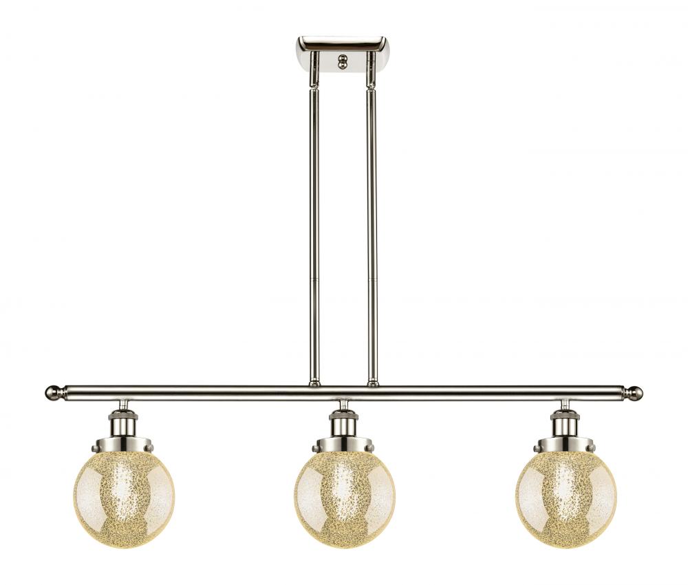 Beacon - 3 Light - 36 inch - Polished Nickel - Stem Hung - Island Light