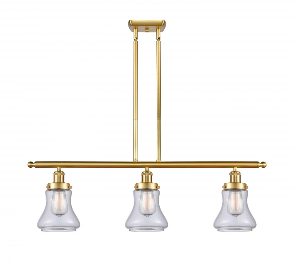 Bellmont - 3 Light - 36 inch - Satin Gold - Stem Hung - Island Light