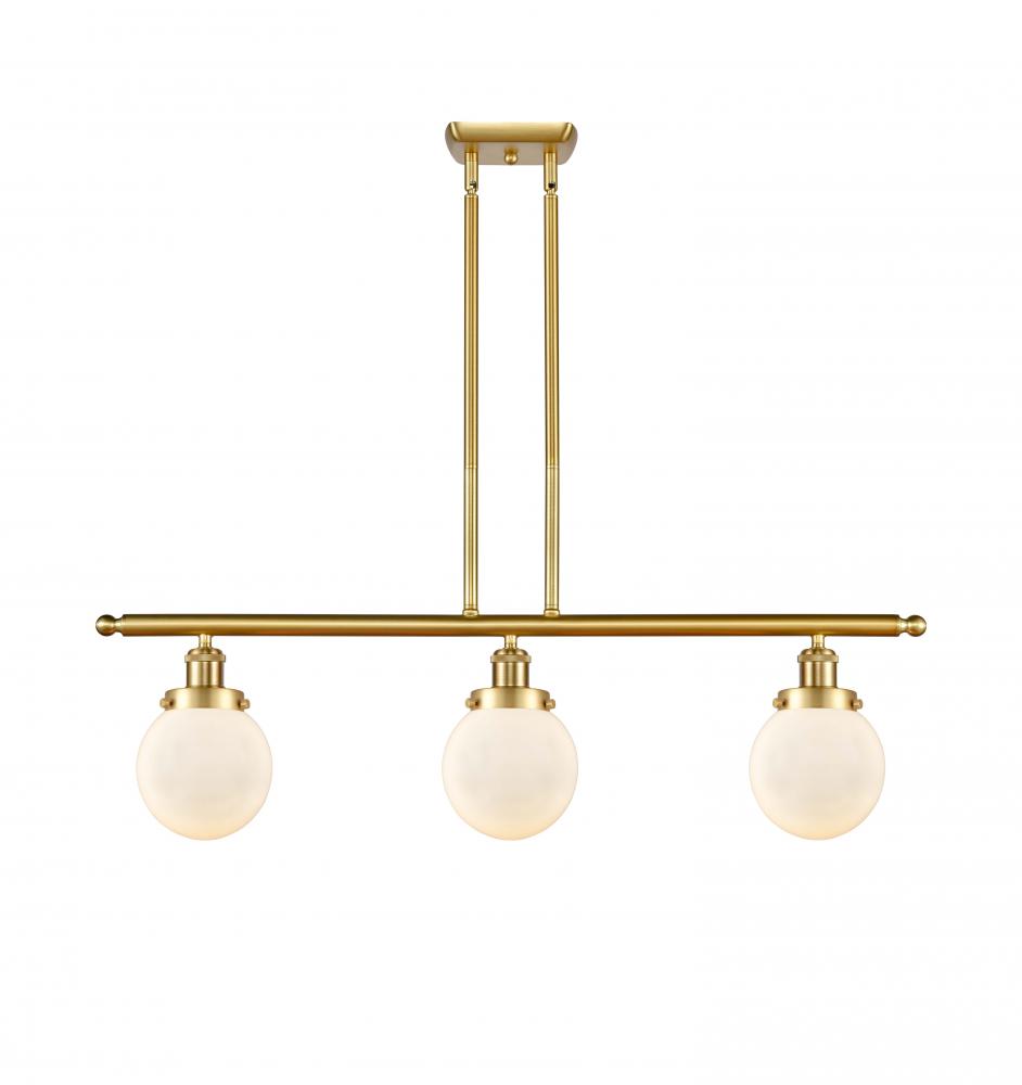 Beacon - 3 Light - 36 inch - Satin Gold - Stem Hung - Island Light