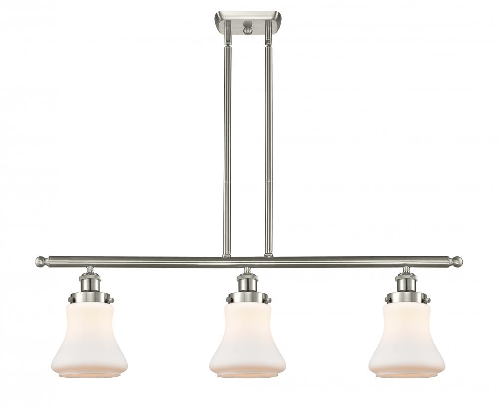 Bellmont - 3 Light - 36 inch - Brushed Satin Nickel - Stem Hung - Island Light