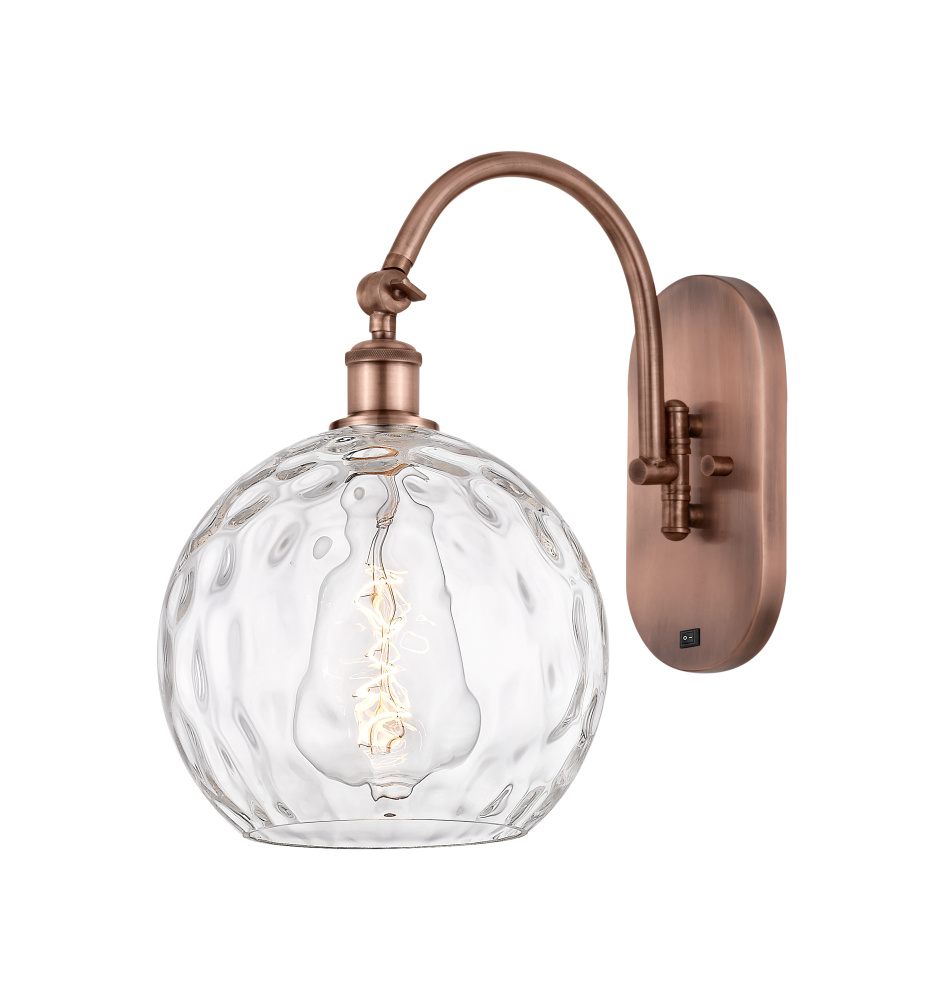 Athens Water Glass - 1 Light - 10 inch - Antique Copper - Adjustable - Sconce
