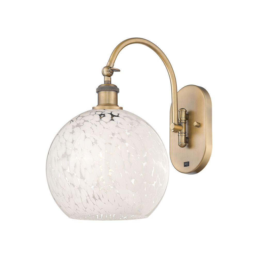 White Mouchette - 1 Light - 10 inch - Brushed Brass - Sconce