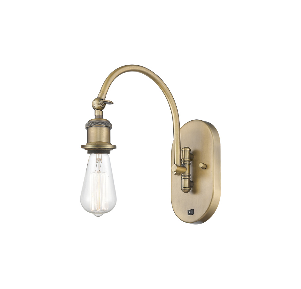 Halophane - 1 Light - 5 inch - Brushed Brass - Adjustable Swing Arm