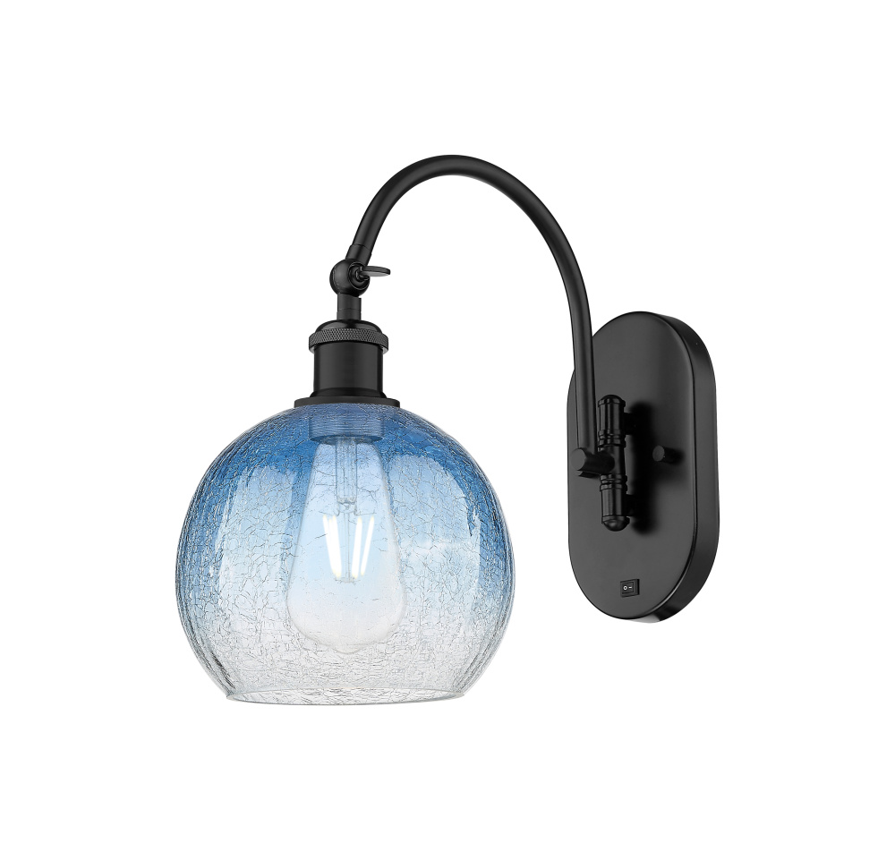Brookhaven Globe - 1 Light - 8 inch - Matte Black - Sconce