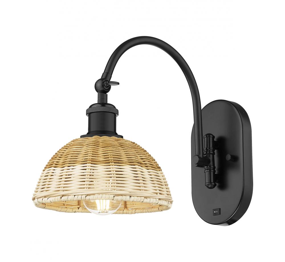 Bristol Natural II - 1 Light - 8 inch - Matte Black - Sconce