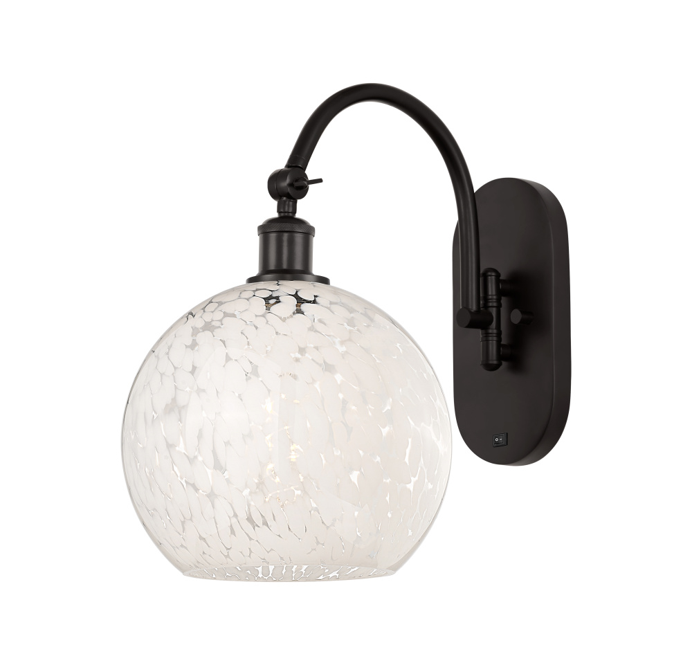 White Mouchette - 1 Light - 10 inch - Oil Rubbed Bronze - Sconce