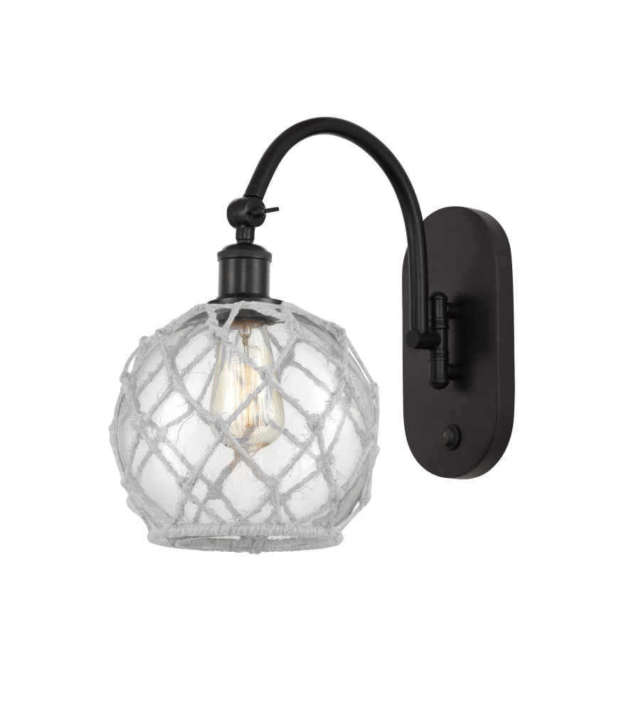 Farmhouse Rope - 1 Light - 8 inch - Oil Rubbed Bronze - Adjustable - Sconce