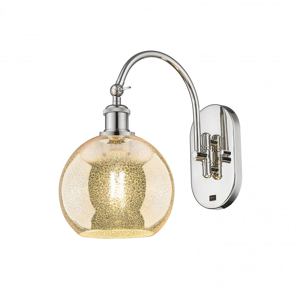 Athens - 1 Light - 8 inch - Polished Nickel - Sconce