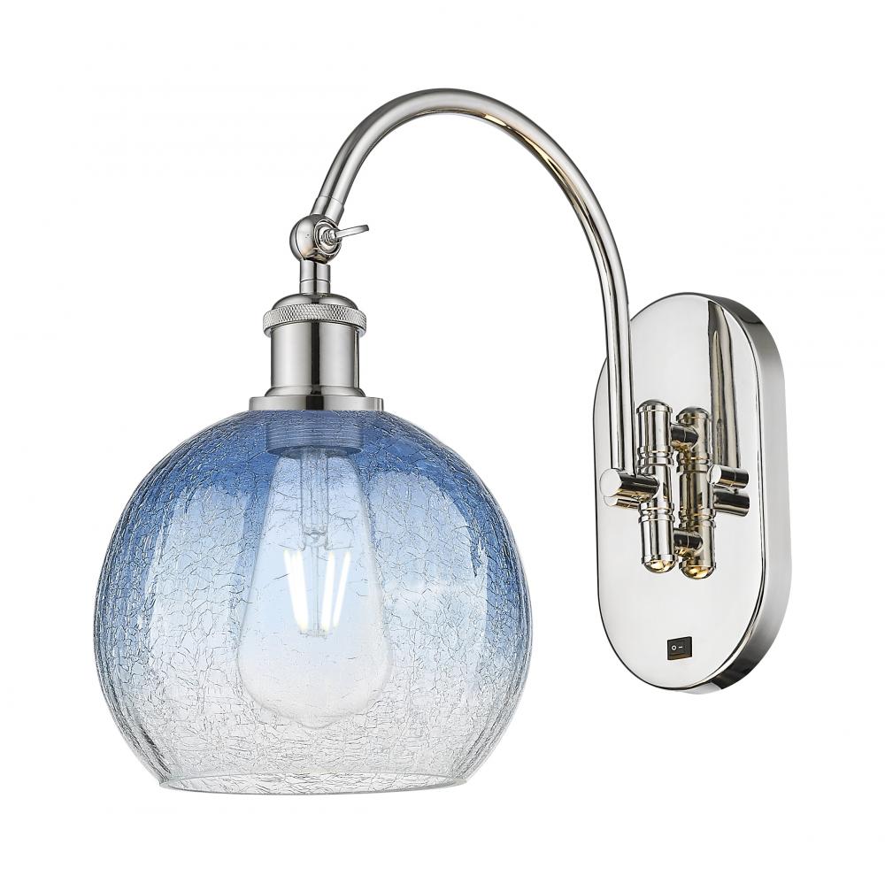 Brookhaven Globe - 1 Light - 8 inch - Polished Nickel - Sconce