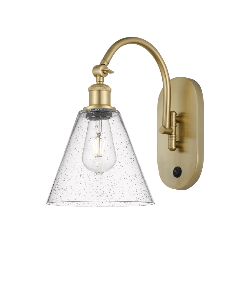 Berkshire Glass - 1 Light - 8 inch - Satin Gold - Sconce