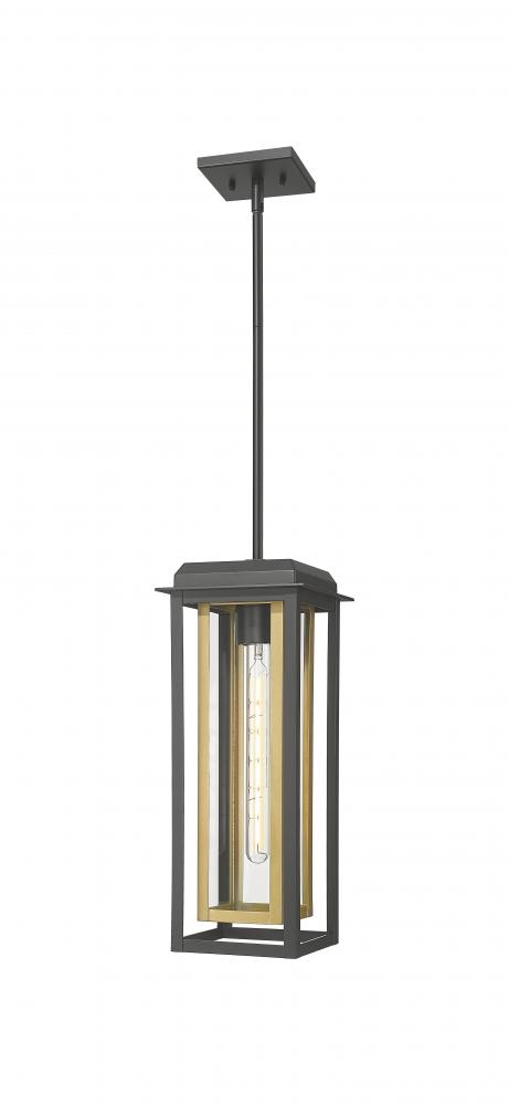Mansfield - 1 Light - 8 inch - Black - Coastal Outdoor Pendant