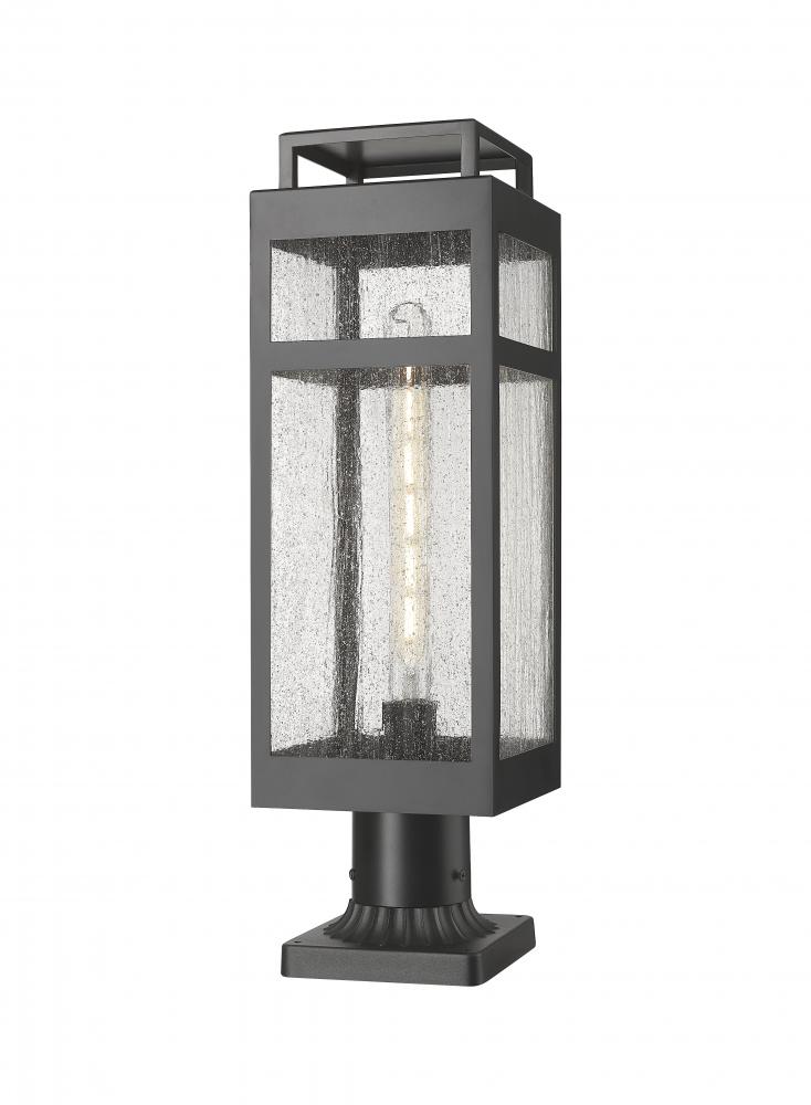 Ridgeway - 1 Light - 7 inch - Matte Black - Chain Hung - Coastal Outdoor Post Lantern