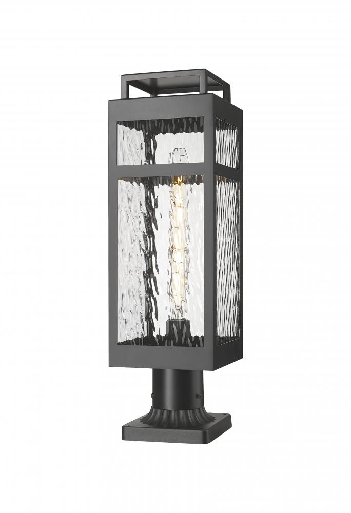 Ridgeway - 1 Light - 7 inch - Matte Black - Chain Hung - Coastal Outdoor Post Lantern