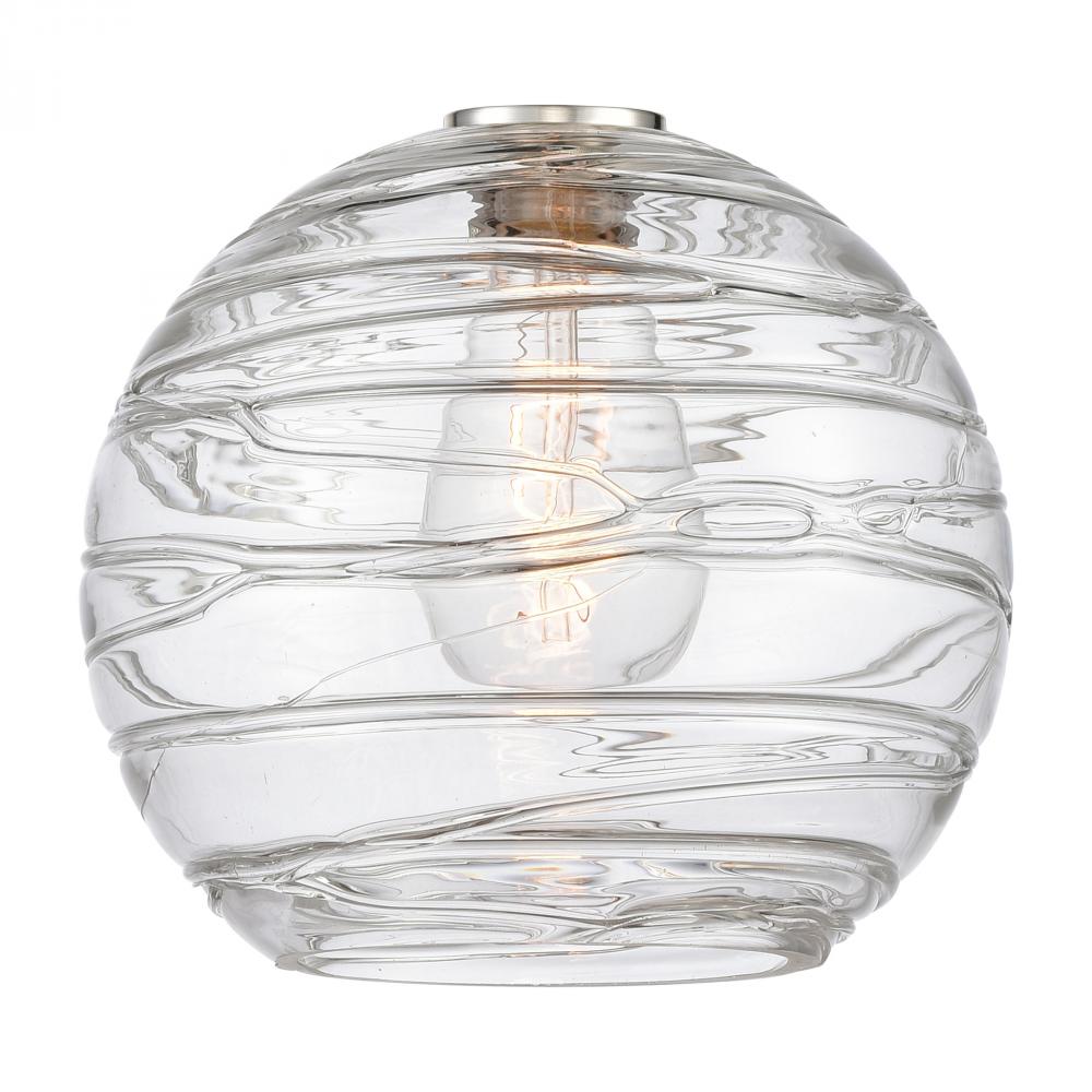 Deco Swirl 10" Clear Glass