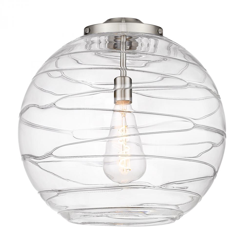 Deco Swirl 18" Clear Glass