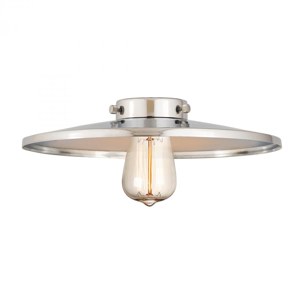 Railroad Light 12 inch Polished Chrome Metal Shade