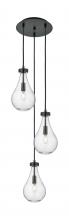 Innovations Lighting 113-451-1P-BK-G451-7CL - Owego - 3 Light - 13 inch - Matte Black - Multi Pendant