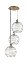 Innovations Lighting 113B-3P-AB-G1213-10CL - Athens Deco Swirl - 3 Light - 17 inch - Antique Brass - Cord Hung - Multi Pendant