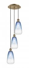 Innovations Lighting 113B-3P-AB-G480-6SB - Brookhaven Almond - 3 Light - 13 inch - Antique Brass - Cord Hung - Multi Pendant