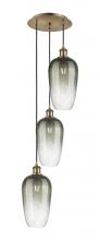 Innovations Lighting 113B-3P-AB-G484-7SL - Brookhaven Flute - 3 Light - 14 inch - Antique Brass - Cord Hung - Multi Pendant