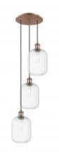 Innovations Lighting 113B-3P-AC-G460-7CL - Preston Cylinder - 3 Light - 13 inch - Antique Copper - Cord Hung - Multi Pendant