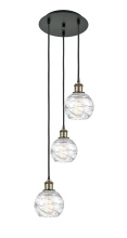 Innovations Lighting 113B-3P-BAB-G1213-6CL - Athens Deco Swirl - 3 Light - 12 inch - Black Antique Brass - Cord Hung - Multi Pendant