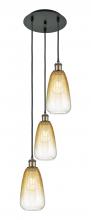 Innovations Lighting 113B-3P-BAB-G480-6AM - Brookhaven Almond - 3 Light - 13 inch - Black Antique Brass - Cord Hung - Multi Pendant