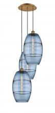 Innovations Lighting 113B-3P-BB-G557-10BL - Vaz - 3 Light - 17 inch - Brushed Brass - Cord hung - Multi Pendant