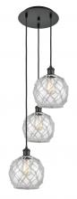 Innovations Lighting 113B-3P-BK-G122-8RW - Farmhouse Rope - 3 Light - 15 inch - Matte Black - Cord Hung - Multi Pendant