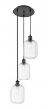 Innovations Lighting 113B-3P-BK-G460-7CL - Preston Cylinder - 3 Light - 13 inch - Matte Black - Cord Hung - Multi Pendant