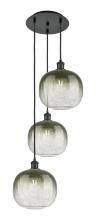 Innovations Lighting 113B-3P-BK-G481-10SL - Brookhaven Sphere - 3 Light - 17 inch - Matte Black - Cord Hung - Multi Pendant