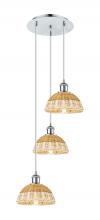 Innovations Lighting 113B-3P-PC-NBD2-75-NAT - Bristol Natural II - 3 Light - 14 inch - Polished Chrome - Cord Hung - Multi Pendant