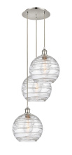 Innovations Lighting 113B-3P-PN-G1213-10CL - Athens Deco Swirl - 3 Light - 17 inch - Polished Nickel - Cord Hung - Multi Pendant